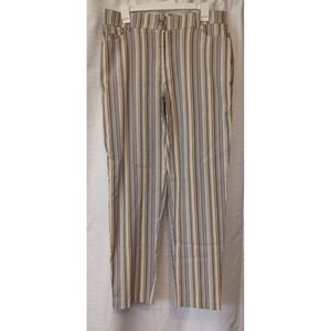 89th + MADISON Stretch Straight Leg Pants, Vertical Stripes, Sz 16, Casual
